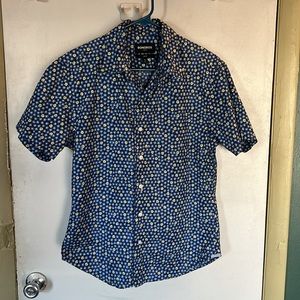 Bonobos short sleeve blue yellow floral button down size medium slim fit 😍